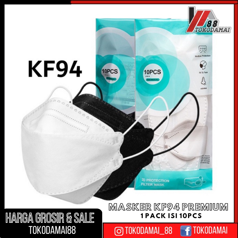 MASKER KF94 TALI SENADA DENGAN WARNA MASKER ISI 10 PCS/PACK