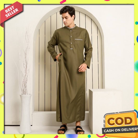 Gamis Pria Dewasa Jubah Lebaran Terbaru 2023 Muslim Baju Terusan Laki Arab Pengajian Set Keren Games