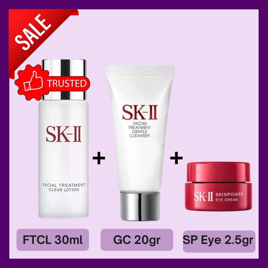 SK-II Paket Antiaging FTCL 30ml Cleanser 20gr Skinpower EYE 2,5gr