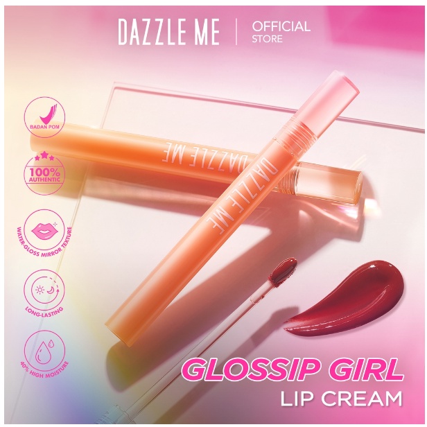 DAZZLE ME Glossip Girl Lip Cream | Hyper Hydrating 24H Moisturizer Lipcream High Pigmented Lipstik