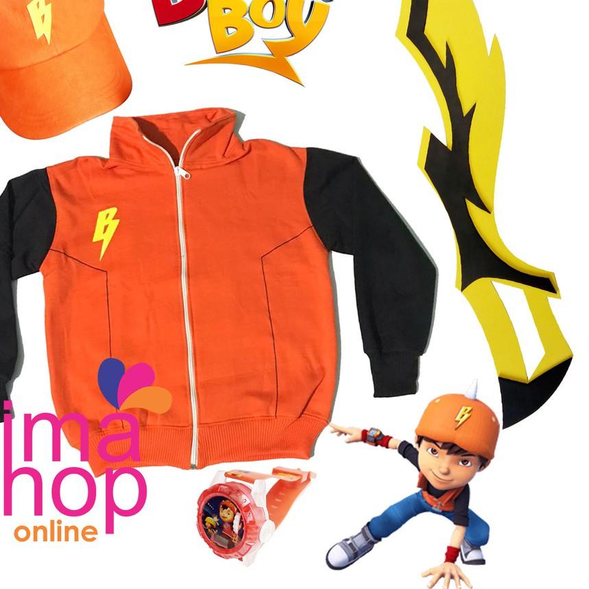 ☁ TOPI + JAM TANGAN + PEDANG MAINAN 1 + JAKET SWEATER BOBOIBOY GALAXY ♘