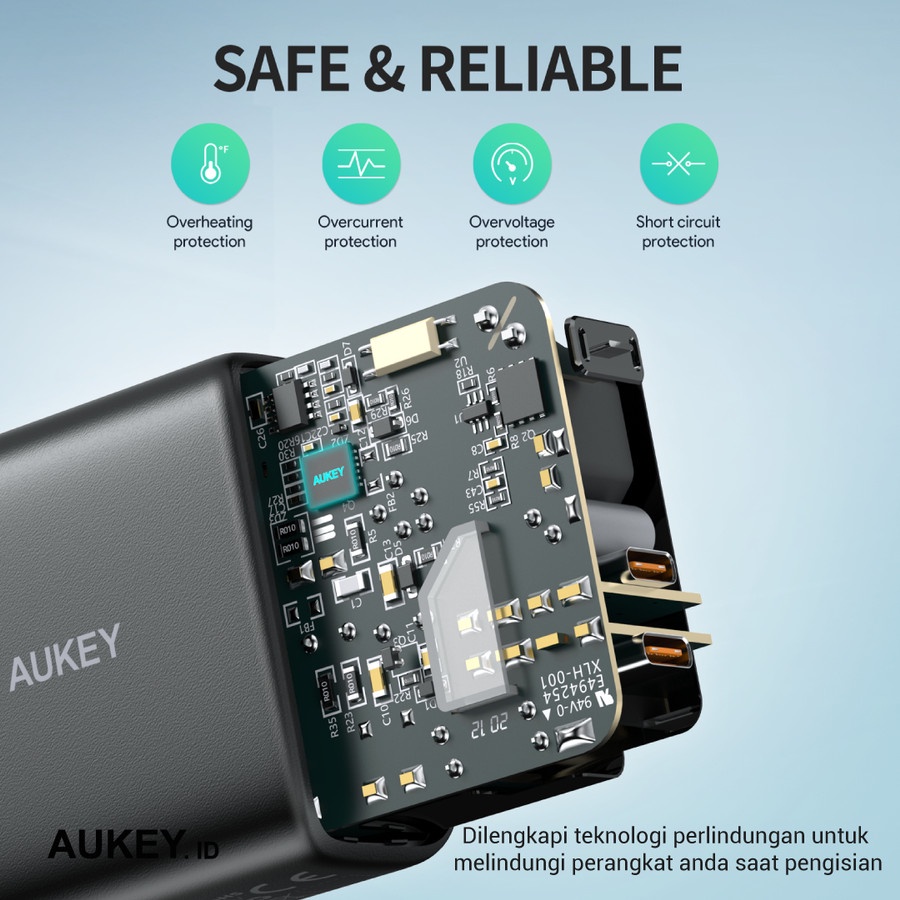 Charger Aukey PA-R2S 40W Dual USB-C PD - 501541