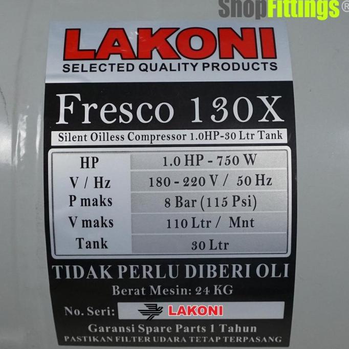 Lakoni Fresco 130 X Silent Oilless Air Compressor Kompressor Angin