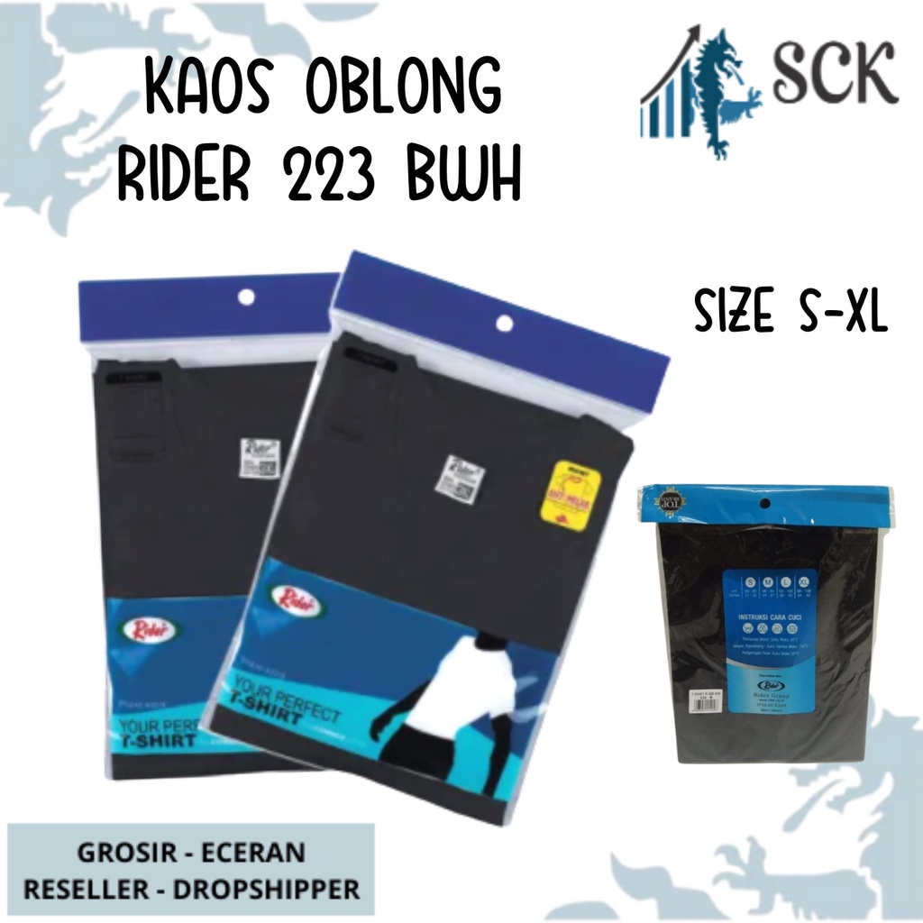 Kaos Blong RIDER 223 HITAM Pria Krah Blong T-Shirt R223Bwh / Kaos RIDER R 223 Bwh Krah O Neck - sckmenwear GROSIR