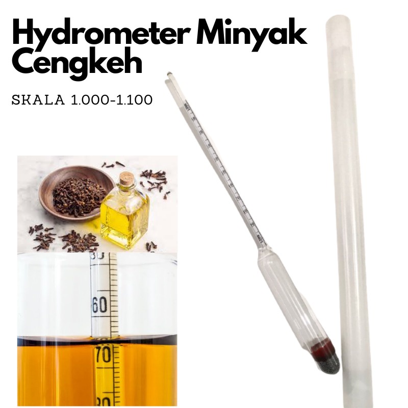 Density General Hydrometer 1.000 - 1.100/Alat ukur berat Minyak Cengkeh (Atsiri)/HMC