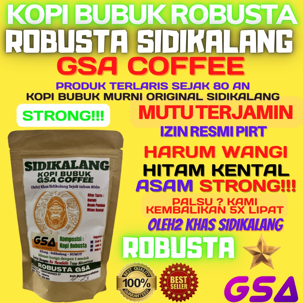 Jual Kopi Robusta Premium Sidikalang 1kg 1 Kg Bubuk Halus Asli Original Murah Hitam Pahit Asam 5903