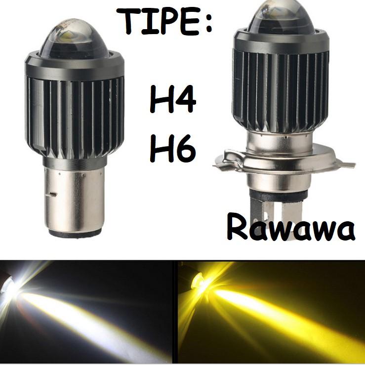 E13G Lampu LED LASER Utama Motor Mobil D2 H4 H6 HS1 BA20D 2 Warna Putih Kuning AC DC bohlam bulb hig