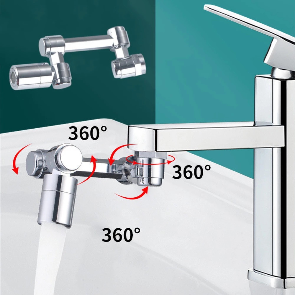 Universal1440° Kran Rotatable Lipat Wastafel Dapur Ekstensi Keran Portable Multifungsi Faucet Sprayer Head