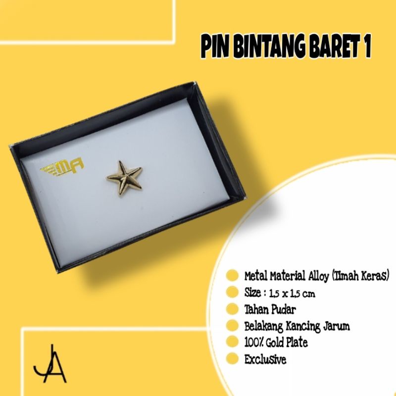 PIN BINTANG 1 BARET BREVET BRIVET BINTANG 1 BARET
