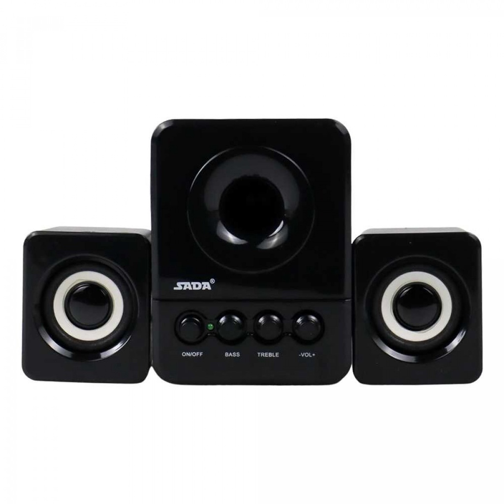 Speaker Stereo Multimedia 2.1 Subwoofer Power Bass USB 3W