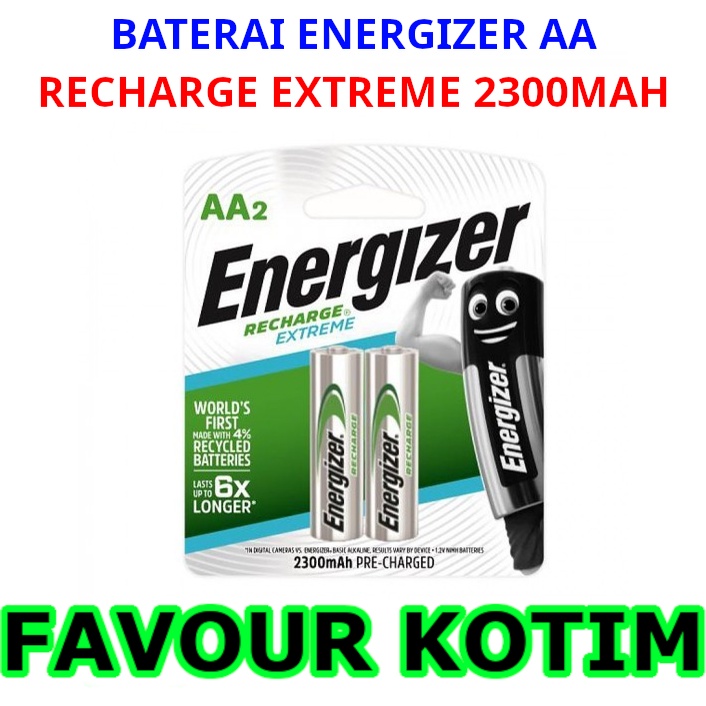 BATERAI ENERGIZER RECHARGEABLE AA 2300MAH ORI MADE INI JAPAN FVKOTIM