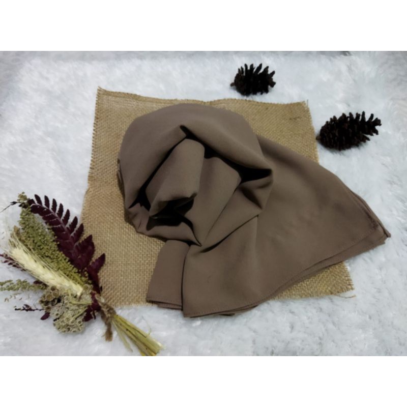 Pashmina Ceruty Babydoll Premium 200X75cm Jahit Tepi Full 4 Sisi / Hijab Pashmina Ceruty / Jilbab Pa