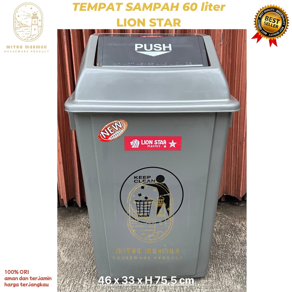 TERMURAH!! TEMPAT SAMPAH 60 LITER LION STAR C-63 / TEMPAT SAMPAH PLASTIK SUPER TEBAL