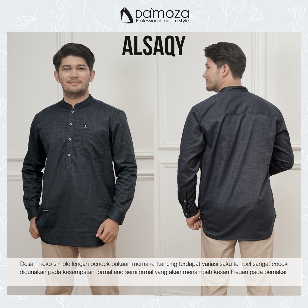 DAMOZA ALSAQY KOKO DAMOZA | KEMEJA KOKO | HEM KOKO | BAJU MUSLIM PRIA