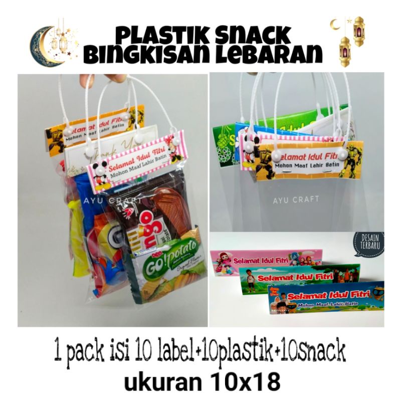 

(1 PACK ISI 12 PC) PLASTIK SNACK IDUL FITRI/ULANG TAHUN UKURAN 10x18