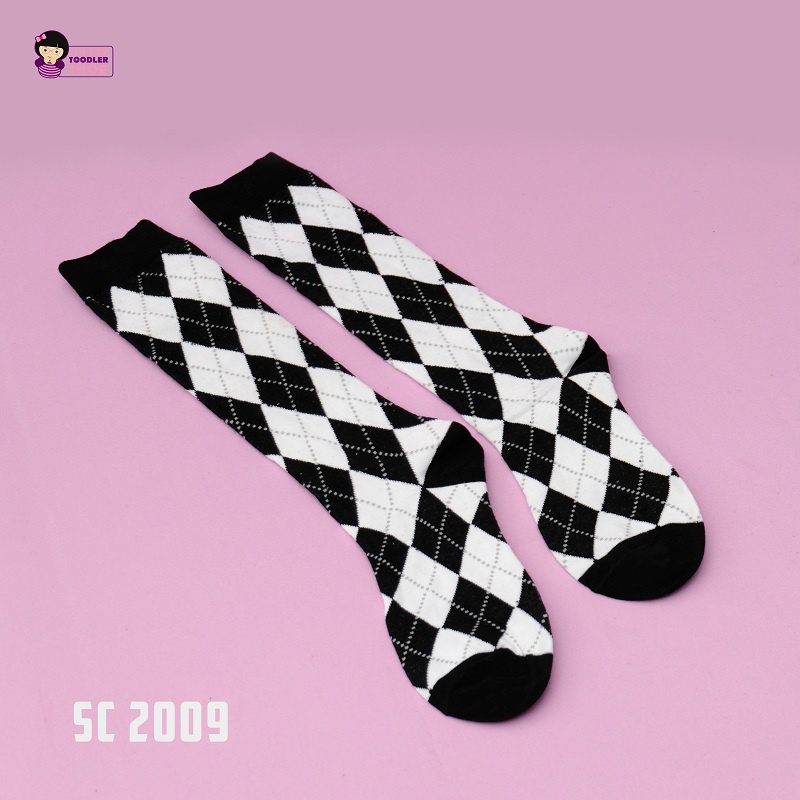 Glorykidz SC2009 Kaos kaki anak panjang selutut Kaus Kaki Anak Motif Catur