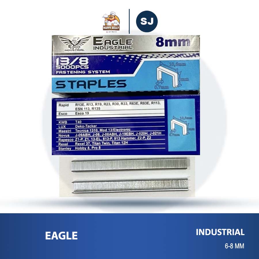 

8mm ISI PAKU REFILL STAPLES NAIL GUN ANAK HECKTER HEKTER 8 mm EAGLE