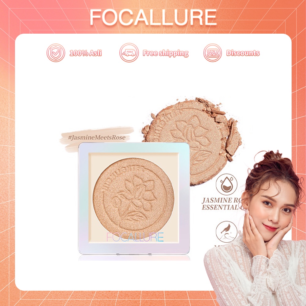 FOCALLURE Face Highlighter Glitter Glow Bedak #JasmineMeetsRose Untuk Wajah FA234