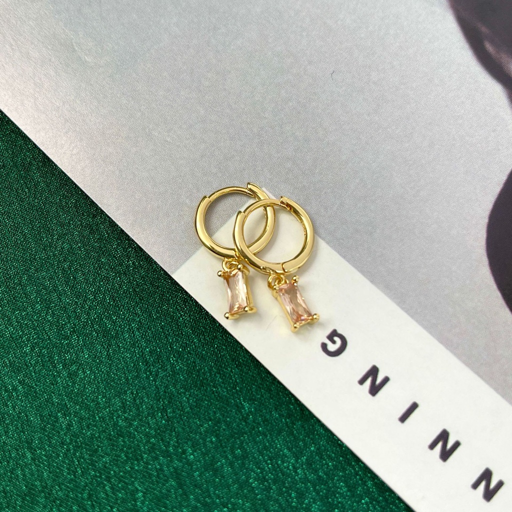 Anting Zirkon Warna-Warni Gaya Korea Untuk Perempuan