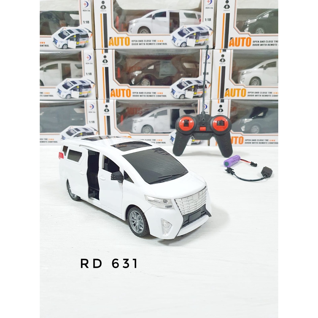 RC Mobil ALPHARD Open Sliding Door warna Hitam / Putih 1:18 (CHARGER)