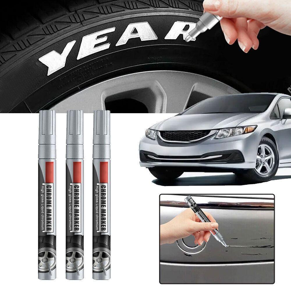 POPULAR 6pcs Chrome Mirror Finish Paint Pen Mobil Motor DIY Metal Art Pulpen