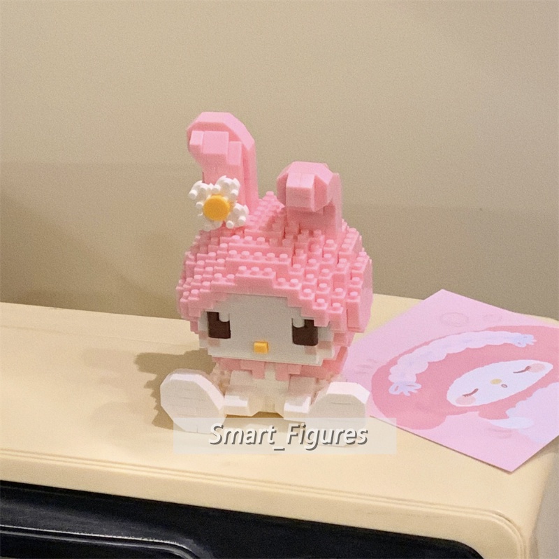 Sanrio Blok Bangunan Gadis Seri Rakitan Mainan Kuromi My Melody Hello Kitty Pop Boneka DIY Hadiah Dekorasi Puzzle