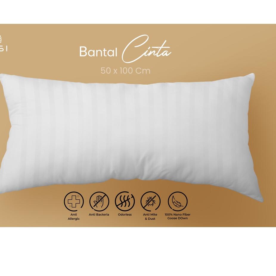 ✼ Bantal Tidur Cinta Panjang Isian Silikon & Bulu Angsa Ukuran Jumbo  By Kimsi Original 100% ♫