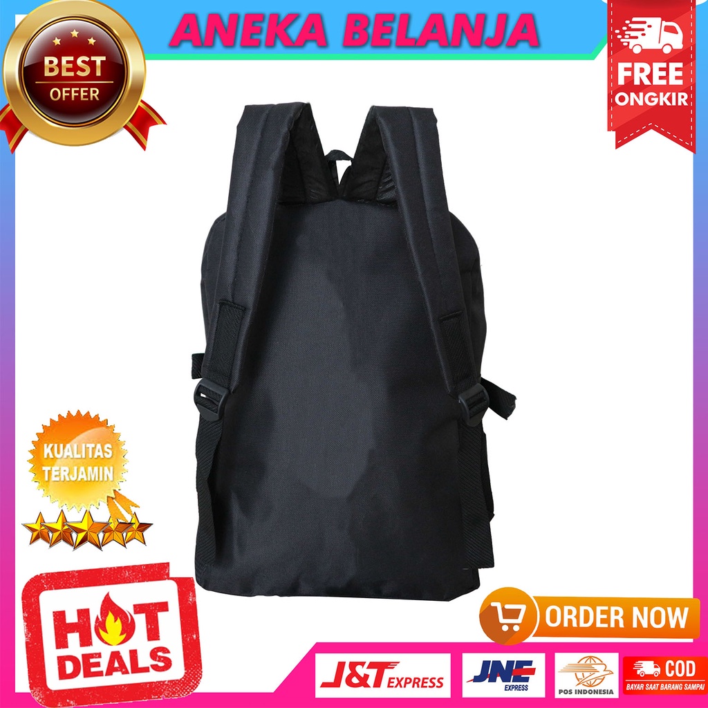 Tas Ransel Sekolah SD Anak Sport Hitam Merah Back Pack Cowok Cewek