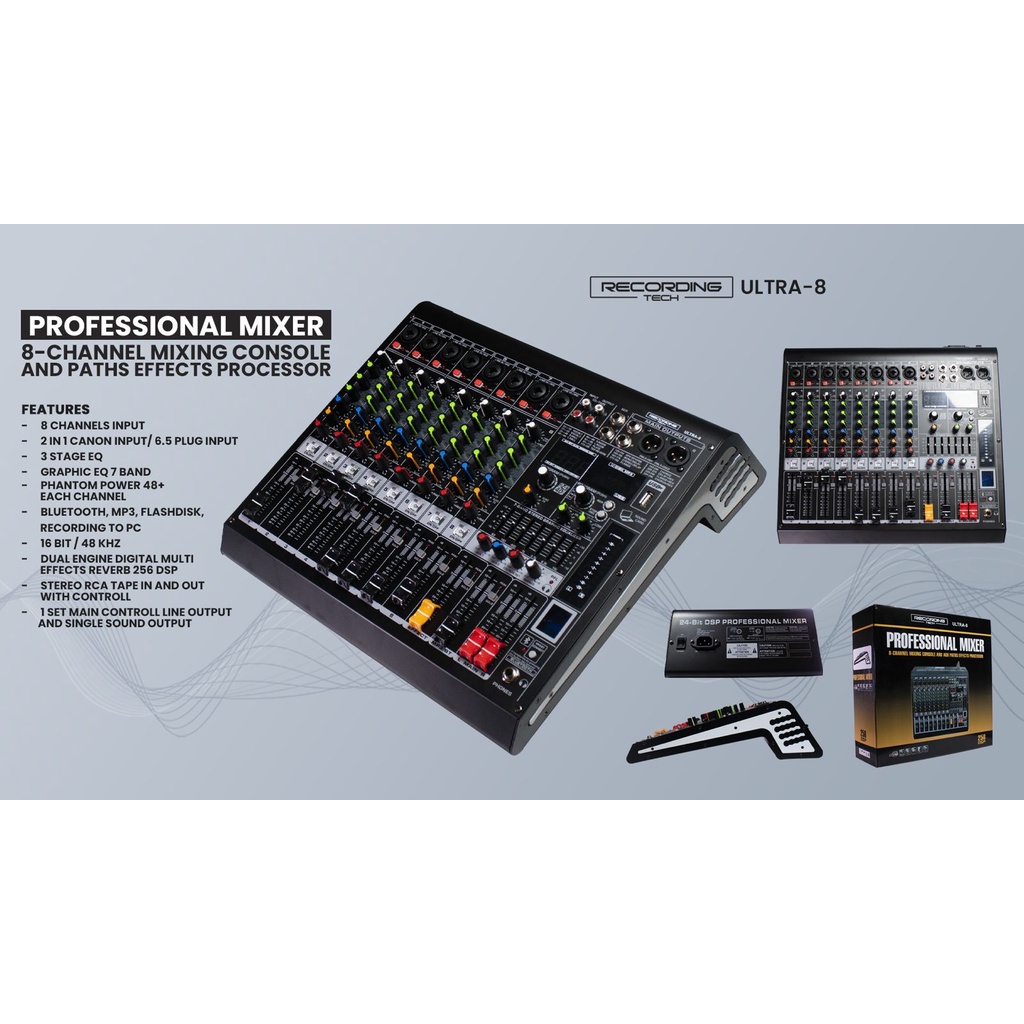 RECORDING TECH ULTRA 8 / ULTRA8 / ULTRA-8 Audio Mixer 8 Channel