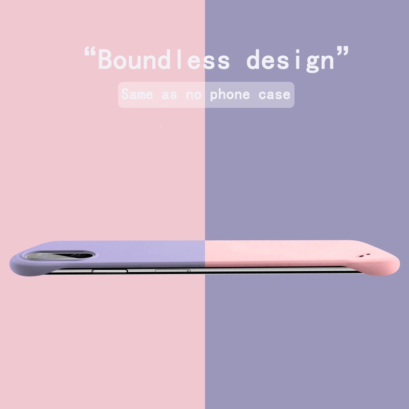 IPHONE Warna Solid borderless skin feeling ultra-Tipis Casing Ponsel Untuk Iphone14 13 12 11 Pro Max7 8 Plus X XR XS Max Mewah ultra-Tipis