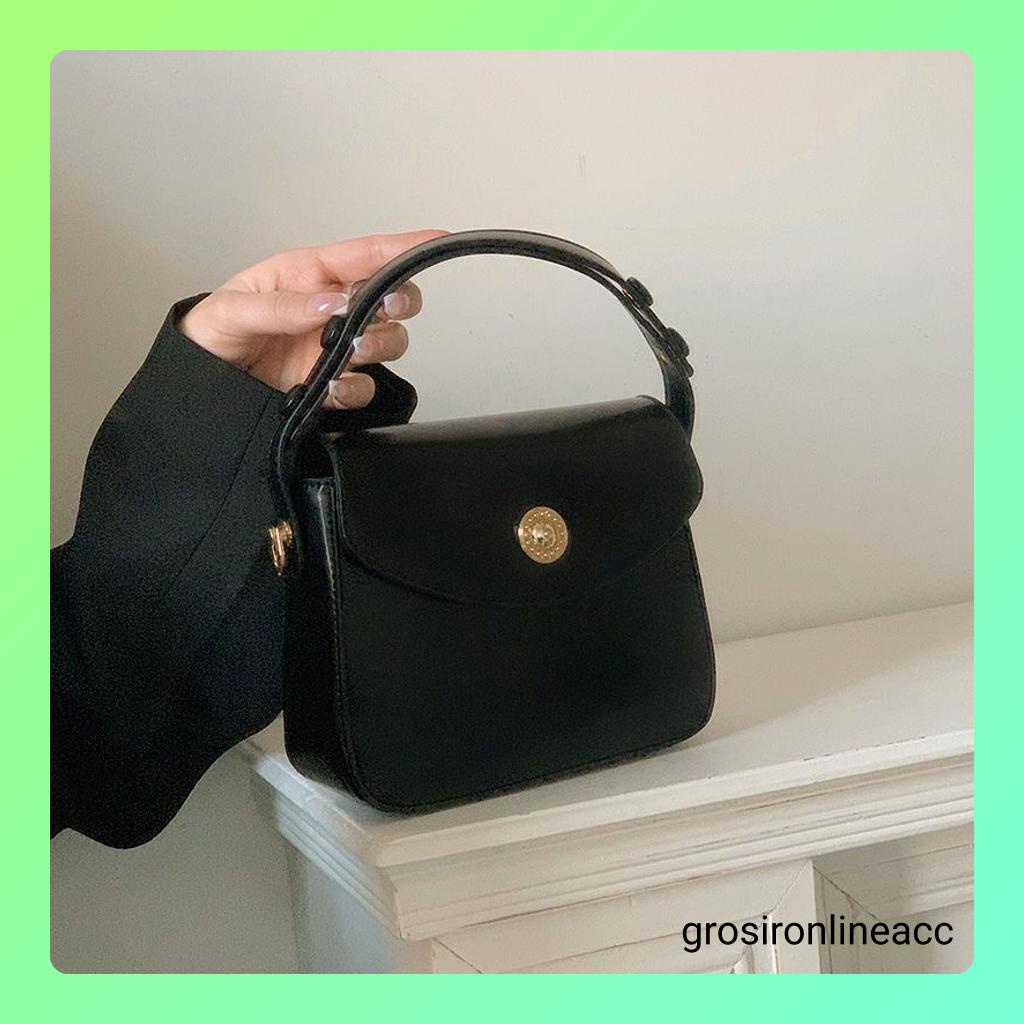 NEW Tas Kulit Wanita Selempang FT61 Kulit elegan putih hitam 16 x 6 x 18 cm Leather