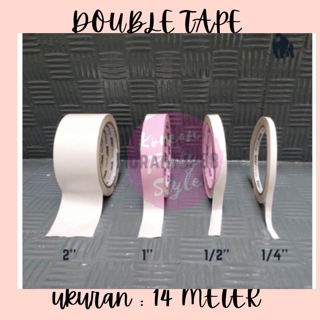 

KOREAN DOUBLE TAPE DOBEL TIP 1 INCH 24 MM X 15 YARD 1/2 INCH LEM TIMBAL BALIK LEM PLESTER FOAM JOYKO TAPE KUALITAS DAIMARU