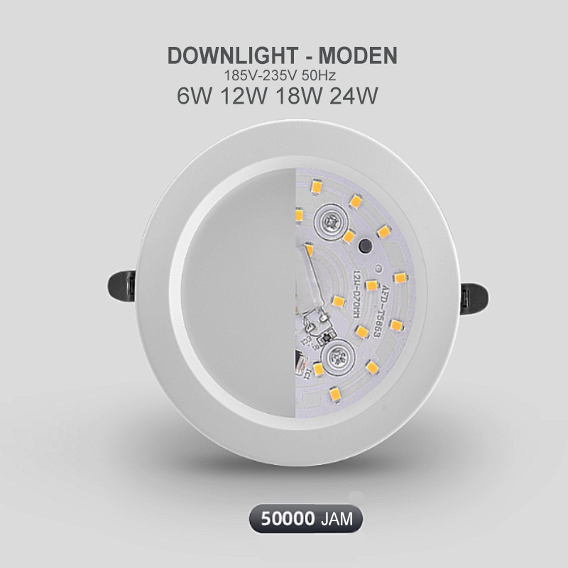 WHM 6W LAMPU DOWNLIGHT LED PLAFON ASLI FULL TERANG/PUTIH/WARM WHITE/PUTIH+KUNING+WW/BIRU+KUNING+UNGU