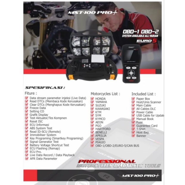 Scanner motor injeksi MST100 PRO