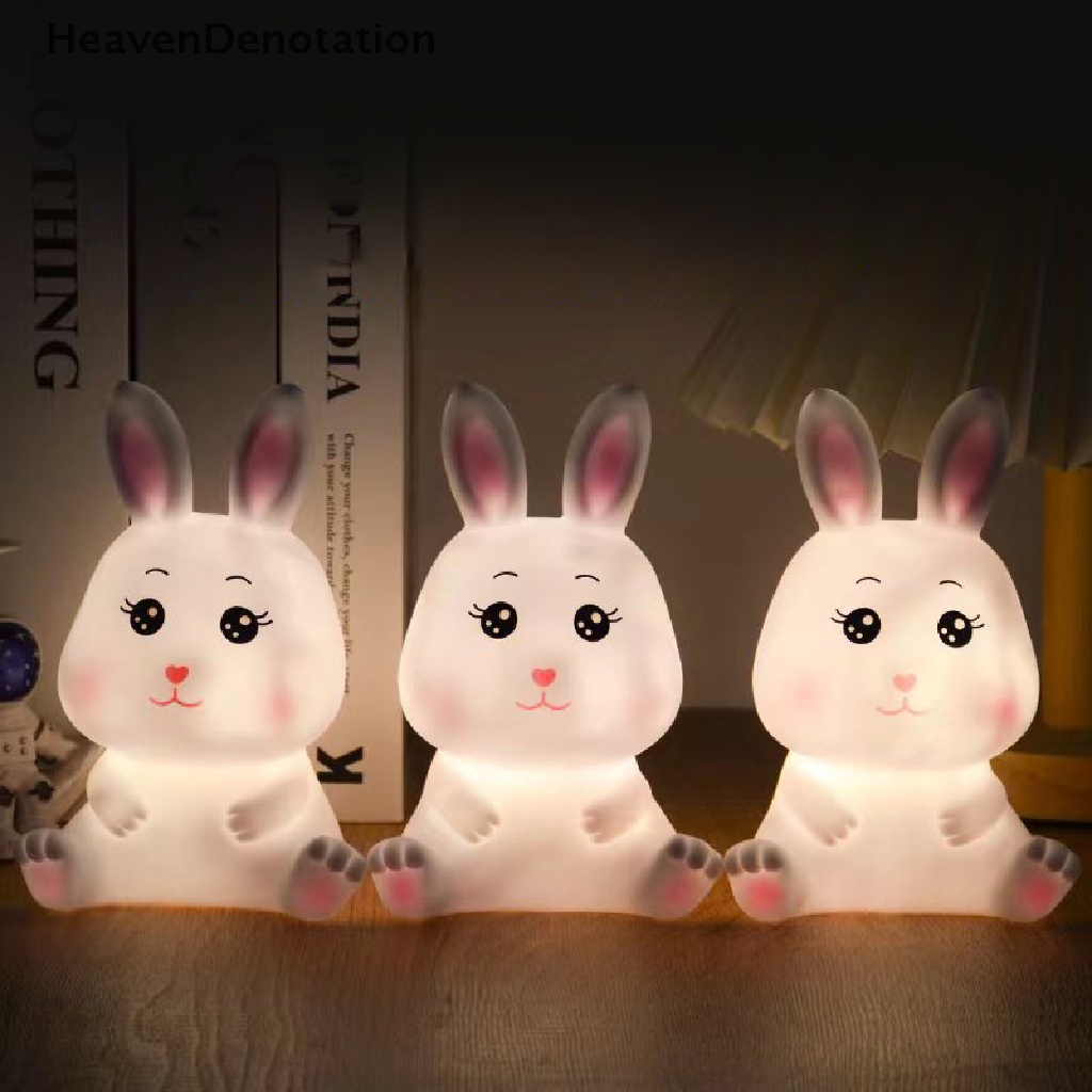 [HeavenDenotation] Kelinci Lampu Tidur Led Lampu Lucu Hewan Kartun Nightlight Kamar Hias HDV