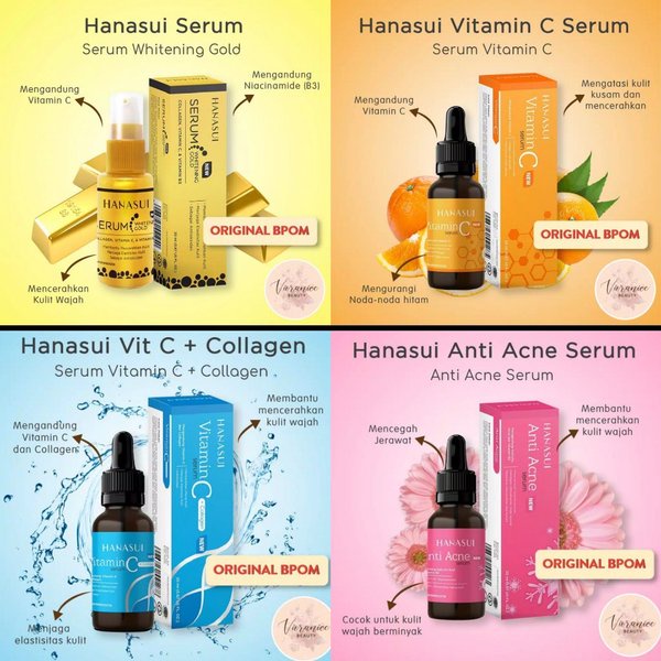 Hanasui Serum Hanasui Serum Gold Serum Vitamin C Serum Anti Acne Serum Pink Serum Biru Serum Collagen Serum Orange