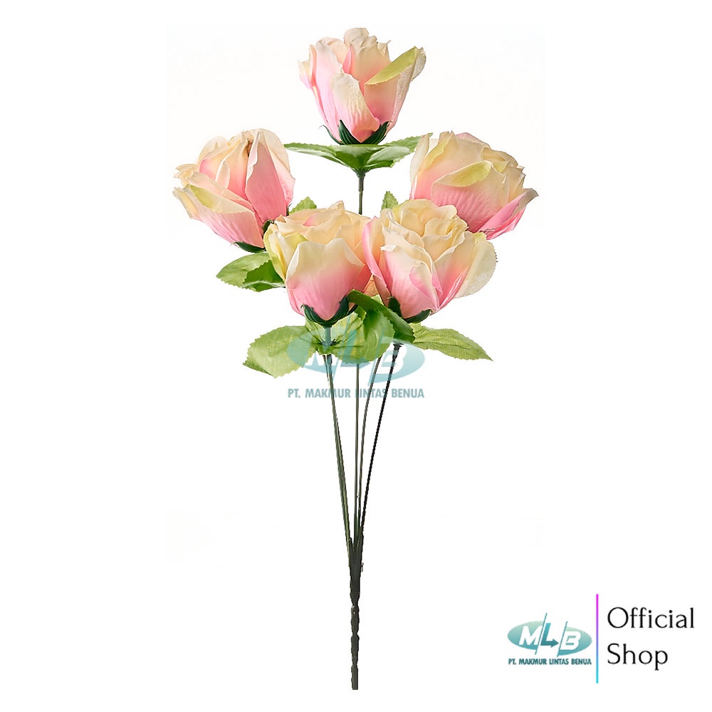 MLB Bunga Tea Rose Mawar Cabang 5 Lusinan Artificial Premium Hiasan Buket Dekorasi Hantaran