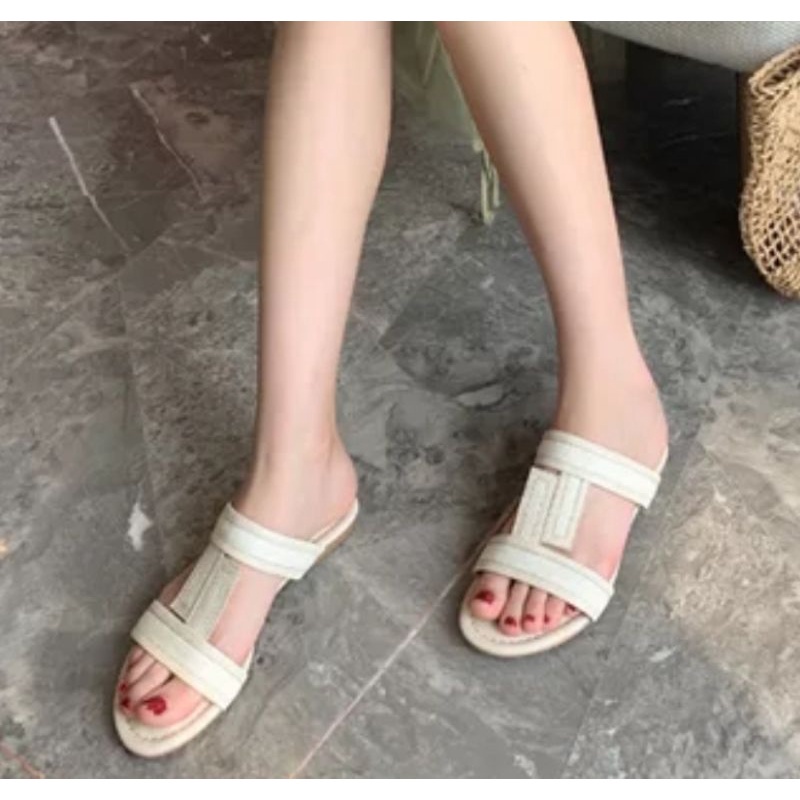 SALE 5.5 Sandal Wanita Import Kasual Santai 2tali [COD] 9388