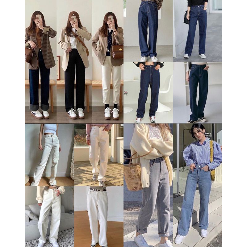 [READY STOCK & 100% ORIGINAL] UNIQLO JEANS BY GU HIGH WAIST STRAIGHT JEANS+PAPERBAG UNIQLO