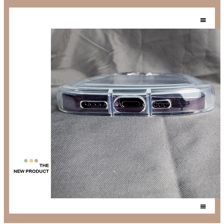 IPHONE Casing Kamera Quake-proof Transparan Simple Canggih Dengan Empat Sudut Untuk Iphone14 13 12 11 X XS Max XR 78 Plus Penutup Belakang Anti Jatuh