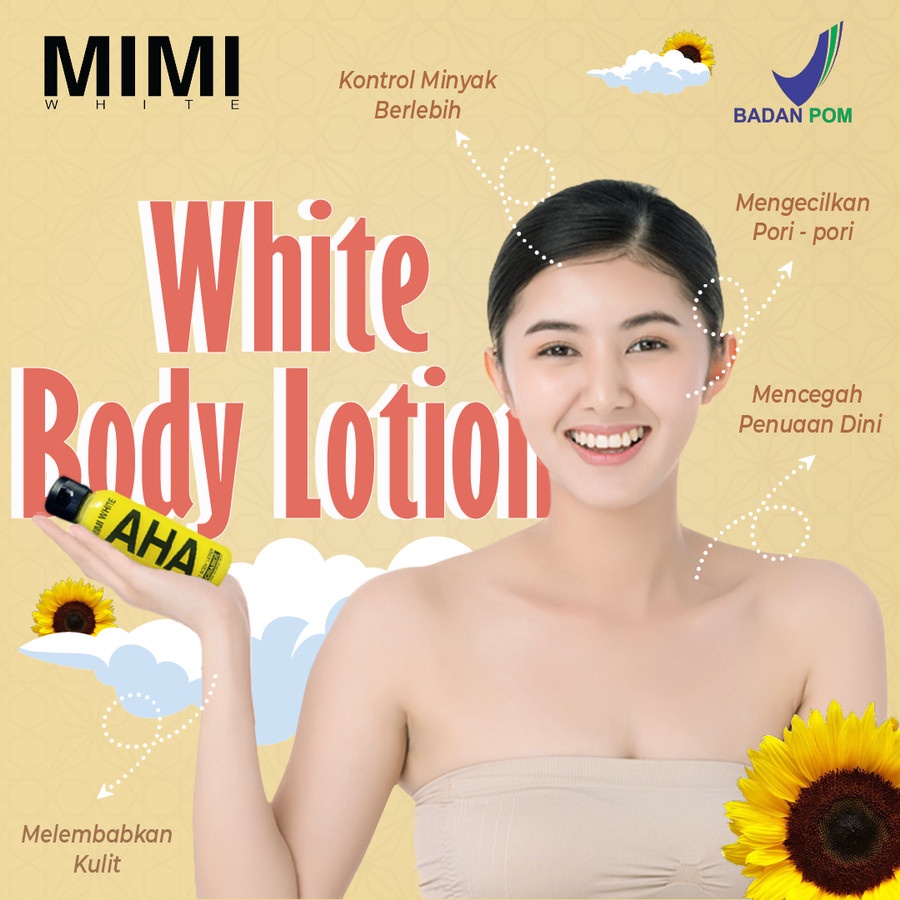 MIMI WHITE AHA NIACINAMIDE BODY LOTION BPOM 100 ML
