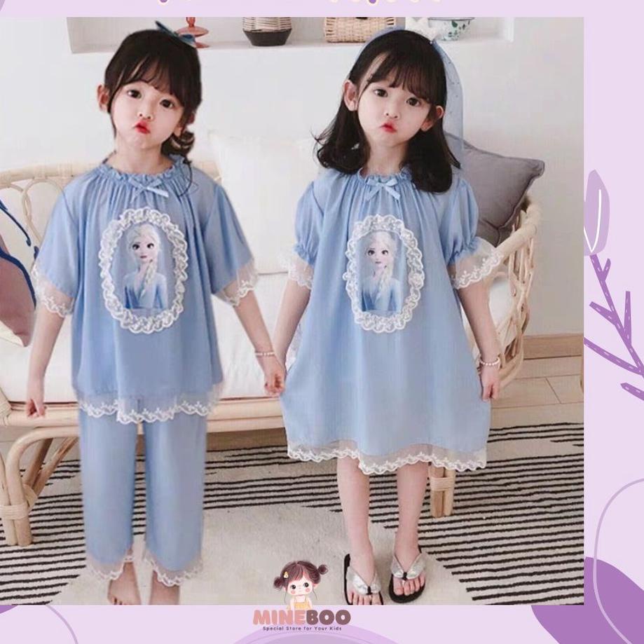 ➶ mineboo BLUE ICE EBV Baju Anak Perempuan Dress Setelan Renda Import Berkualitas ➭