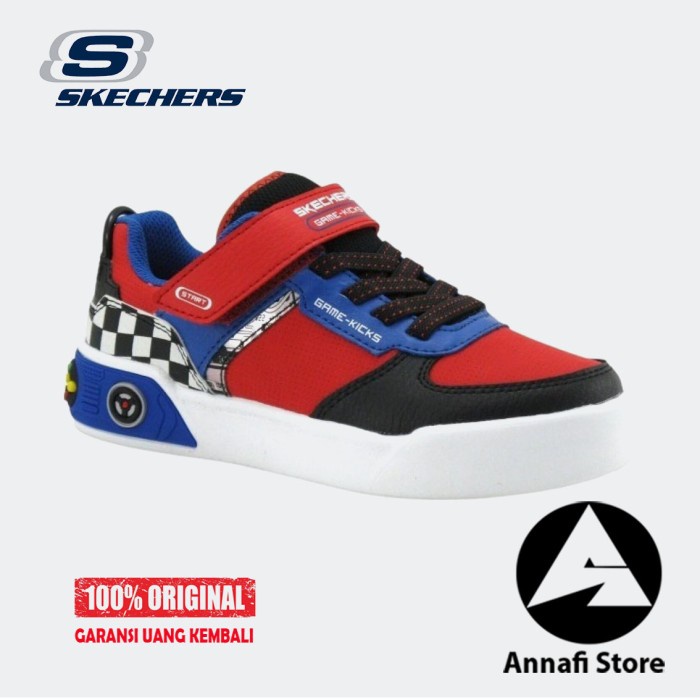 JUAL SEPATU SNEAKERS KIDS SKECHERS GAME COURT RED/MULTI 402290L/RDMT - Merah