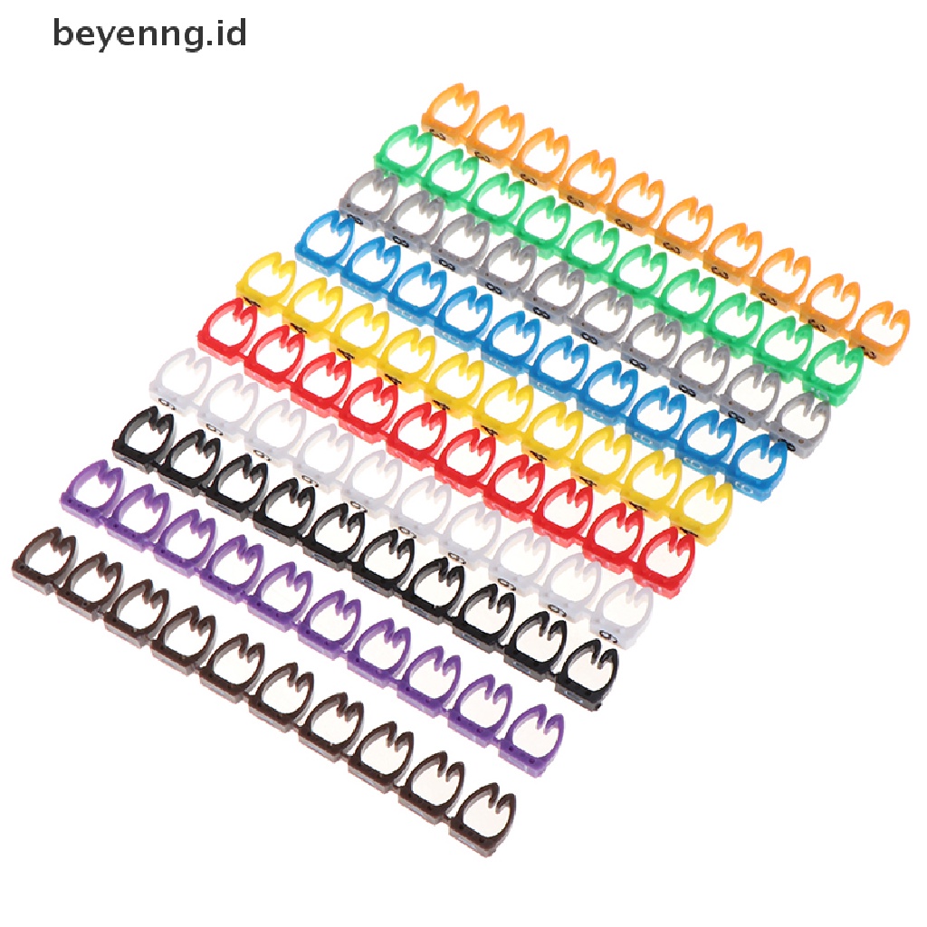 Beyen Cable Marker Colorful C-Type Marker Number Tag Label Untuk Kawat 1.5/2.5/4.6mm 2id