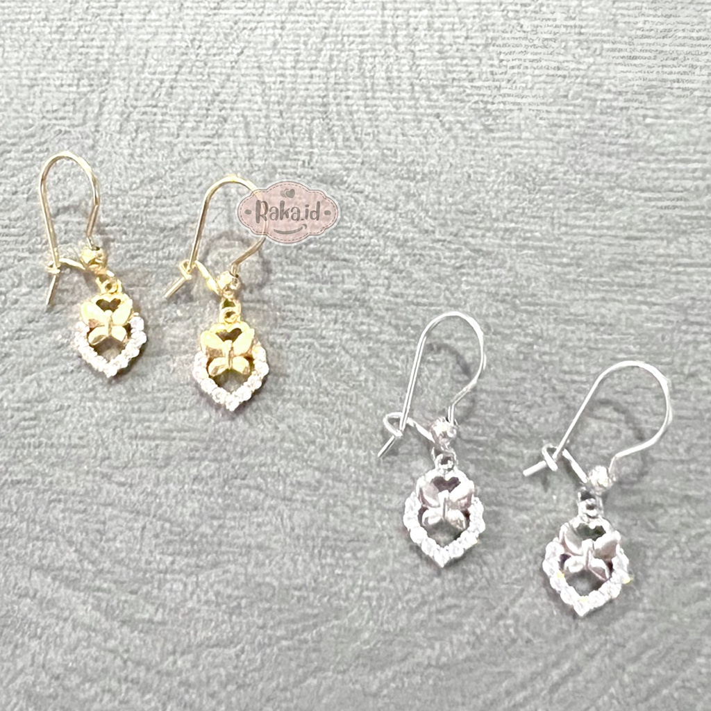 Anting Korean Style Anting Clip Kait Motif Love Kupu 1252