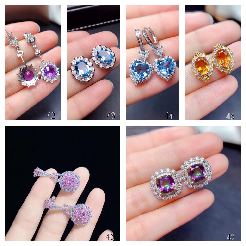 Goldkingdom Aksesoris Perhiasan Fashion Ready Stock Minimalis S925 Sterling Silver Lapis Emas Asli Kadar 375 Dengan Berlian Indah Cahaya Mewah Hadiah Pejantan Wanita