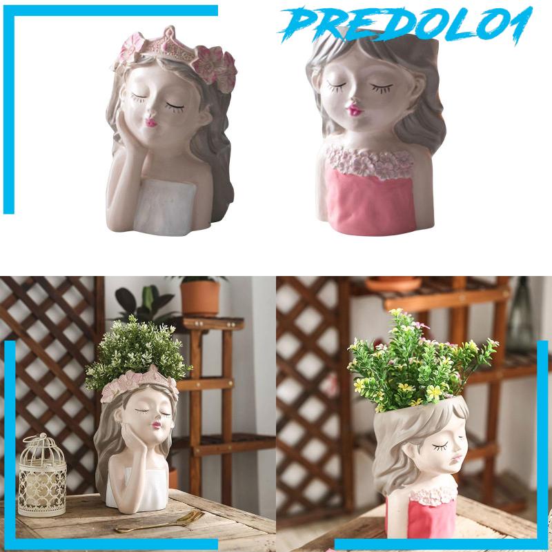 [Predolo1] Pot Bunga Planter Patung Centerpiece Head Vase Untuk Desktop Taman Kantor