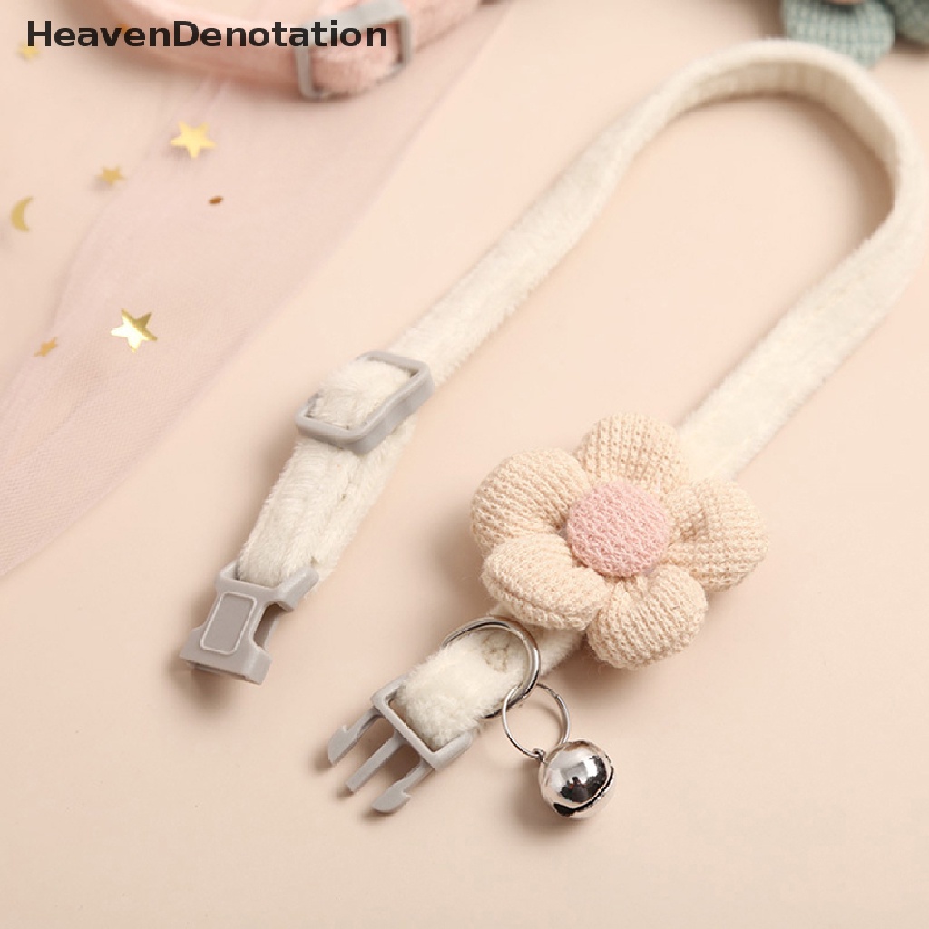 [HeavenDenotation] Cat collar multicolor cute flower pet cat collar Kerah Kucing Lucu Kartun Bunga bell collar Kucing Kalung Anjing Anjing Perlengkapan HDV