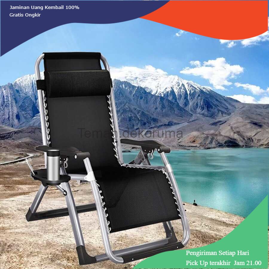 TD - PRB Zero Gravity Kursi Lipat Kerja Folding Picnic Chair with Tray - ZD2101