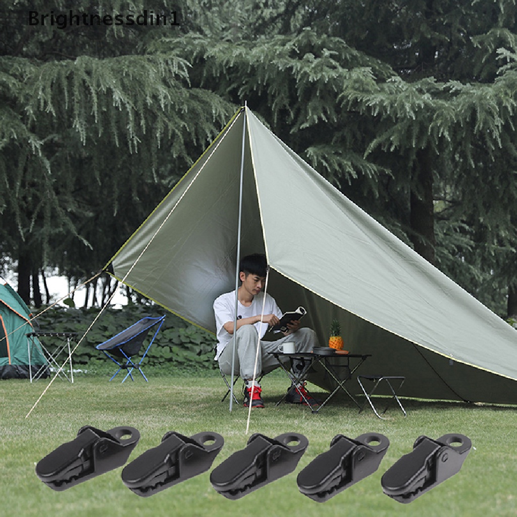 [Brightnessdin1] 5pcs/set Terpal Luar Klip Camping Tenda Awning Tali Angin Penjepit Peralatan Klip Plastik Gesper Rahang Grip Hook Accesorios Butik